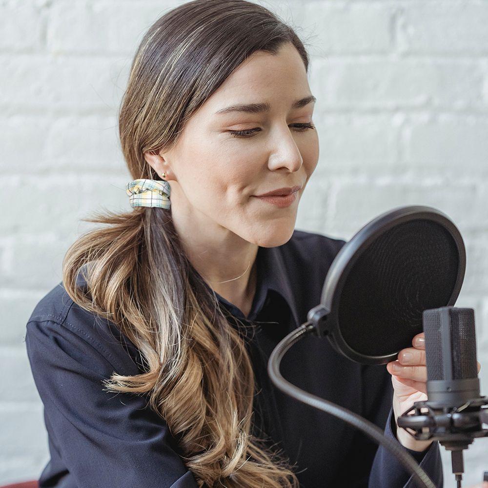 ESPO Dây Cột Tóc Đuôi Ngựa Co Giãn Đính Hoa Màu Vàng