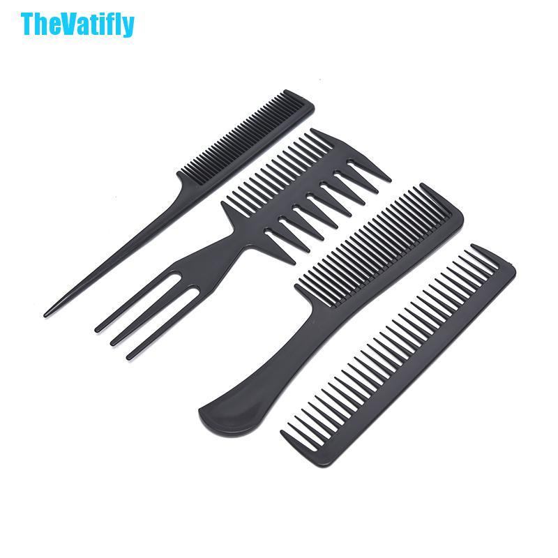 (Hàng Mới Về) Bộ 10 Lược Chải Tóc Màu Đen Chống Tĩnh Điện Phù Hợp Cho Salon