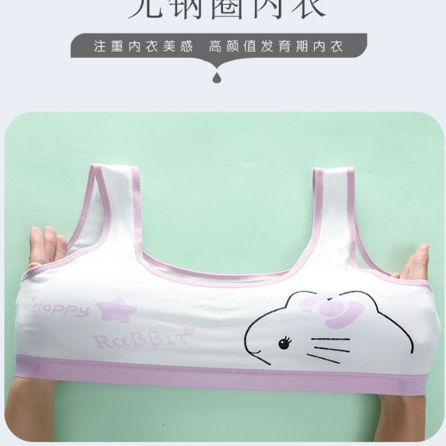 Áo Lót Cho Bé Gái Tuổi Dậy Thì, Áo Ngực Học Sinh có đệm chất liệu cotton thoáng mát freesize 28-50kg