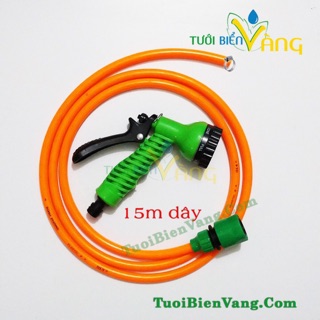 Bộ vòi xịt rửa xe, tưới cây 15m dây chịu áp lực