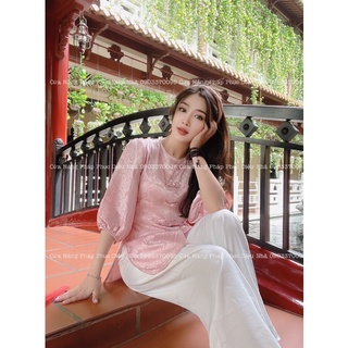 Đồ Lam Đi Chùa Bà Ba Chất Liệu Gấm