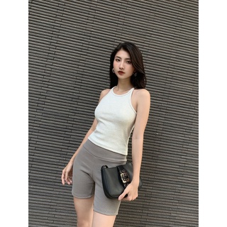 Áo croptop nữ ba lỗ sát nách BASIC HALTER TOP chất thun gân tăm co giãn