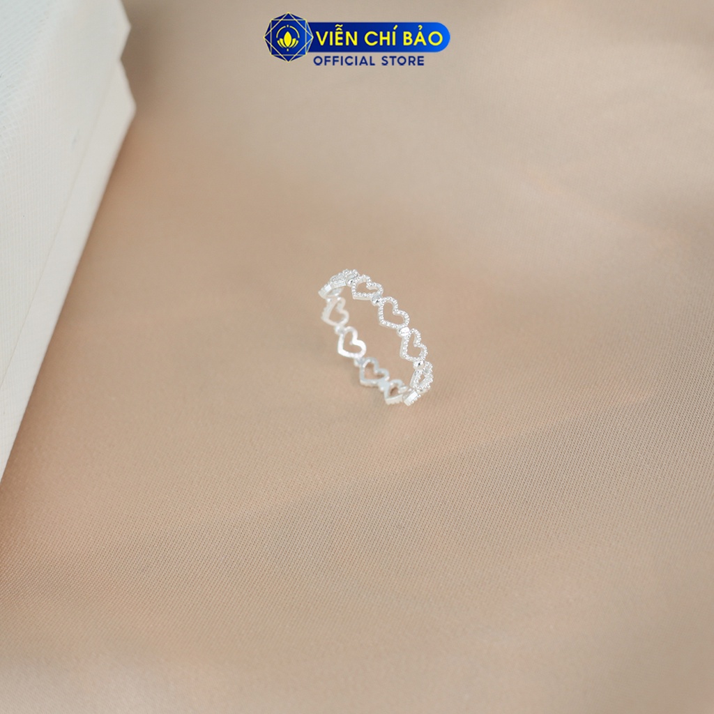Nhẫn bạc nữ Trái tim Empty Hearts chất liệu bạc 925 thời trang phụ kiện trang sức Viễn Chí Bảo N400786