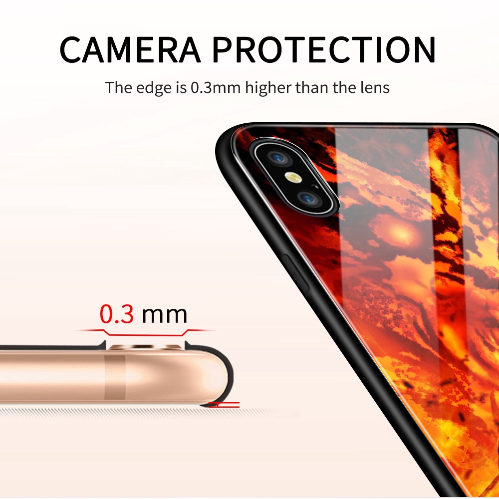 Ốp điện thoại kính cường lực cứng chống sốc in hình anime Demon Slayer cho Samsung Galaxy S6 Edge S7 Edge S8 S8+ Plus