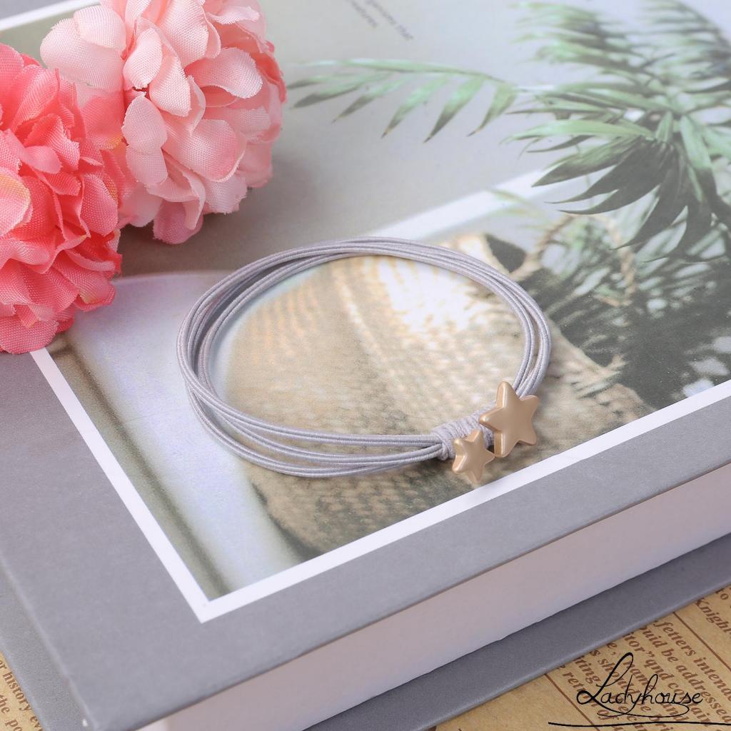 Dây Cột Tóc Đuôi Ngựa Trang Trí Ngôi Sao Sáng Tạo Ngọt Ngào Cho Nữ