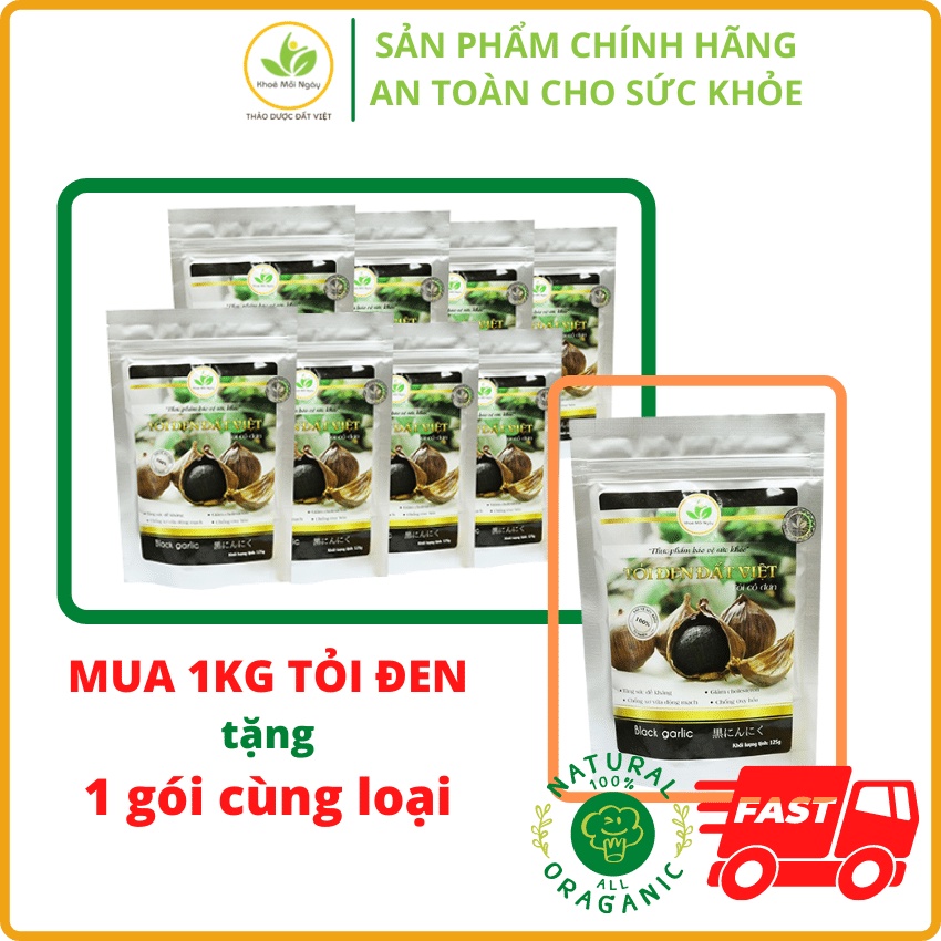 Tỏi đen cô đơn Đất Việt 1KG, 100% Tỏi Việt Nam lên men chuẩn công nghệ Nhật, ngọt, dẻo, ngon - Thảo Dược Đất Việt