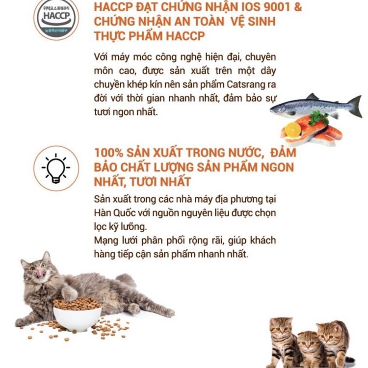 Gói hạt CATSRANG KITTEN 400g 💜FREESHIP 💜 Thức ăn khô cho mèo con từ 2-10 tháng tuổi