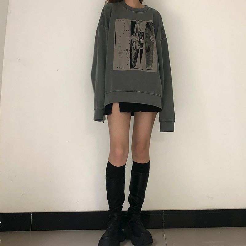 Áo thun Sweater nam nữ dài tay form rộng/Áo khoác cardigan nỉ unisex Hàn Quốc hoodie croptop bomber jacket cotton nỉ len