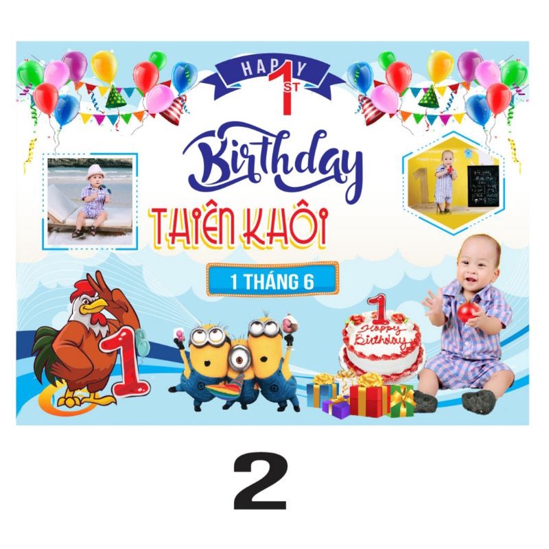 Phông trang trí sinh nhật cho bé - free thiết kế theo yêu cầu