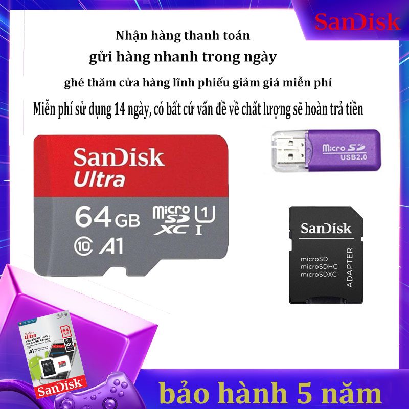 Sản phẩm mới.Thẻ Nhớ MicroSDHC SanDisk Ultra 128GB/64GB /32GB 90MB/S