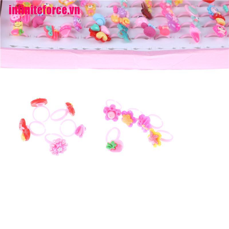 Set 10 nhẫn nhựa resin hoạt hình dễ thương cho bé - ảnh sản phẩm 3