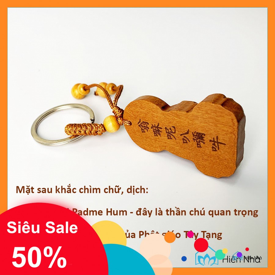 Móc khóa gỗ hình Quan Âm, Phật Di Lặc - giao ngẫu nhiên may mắn- bình an, tài lộc - Hiên Nhà