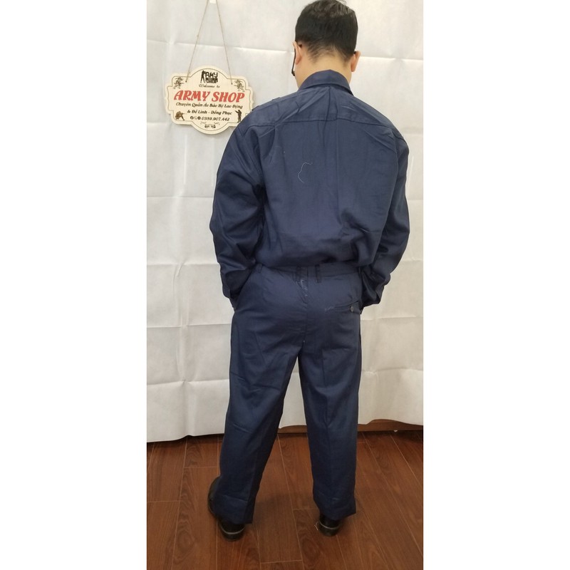 Bộ công nhân màu xanh tím than - loại 1 dày dặn