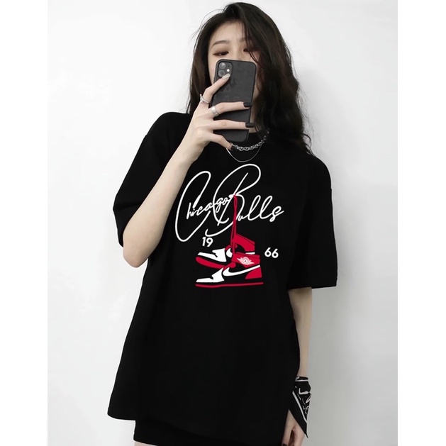 Áo Thun Unisex Chicago Bulls 🌹 FREESHIP 🌹 Áo Thun Local Brand Form Rộng Tay Lỡ Màu Trắng, Đen - SUTU