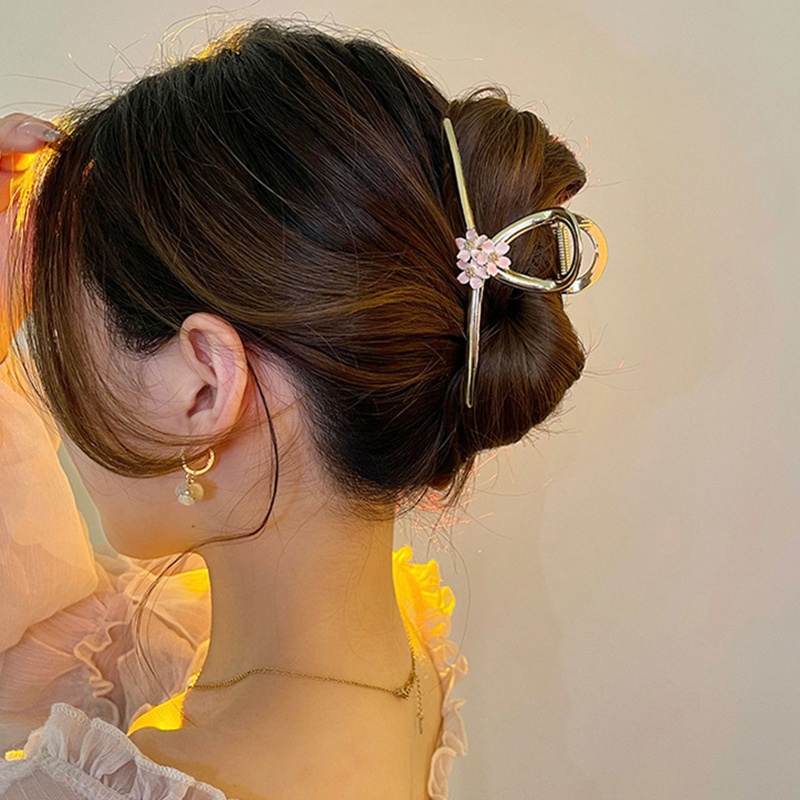Ivy Kẹp Tóc Càng Cua Bằng Hợp Kim Hình Hoa Đào Ngọt Ngào Cho Bữa Tiệc