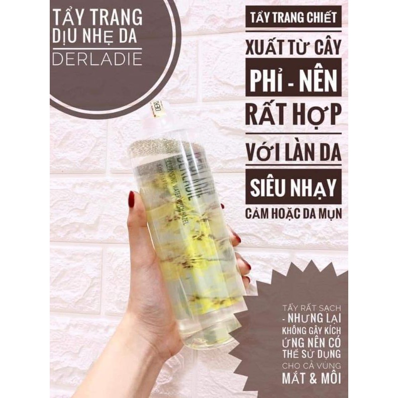 Nước tẩy trang Derladie siêu sạch chiết xuất từ cây phỉ