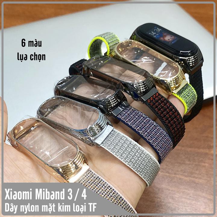 Dây thay thế TF Nylon mặt kim loại Mijobs cho Xiaomi Miband 3 / 4