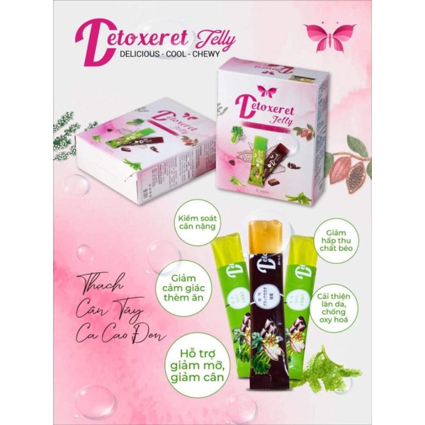 Thạch Detoxret Jelly giảm cân nhanh và an toàn. hộp 15 gói. Hàng xuất khẩu Nhật có bảo hành