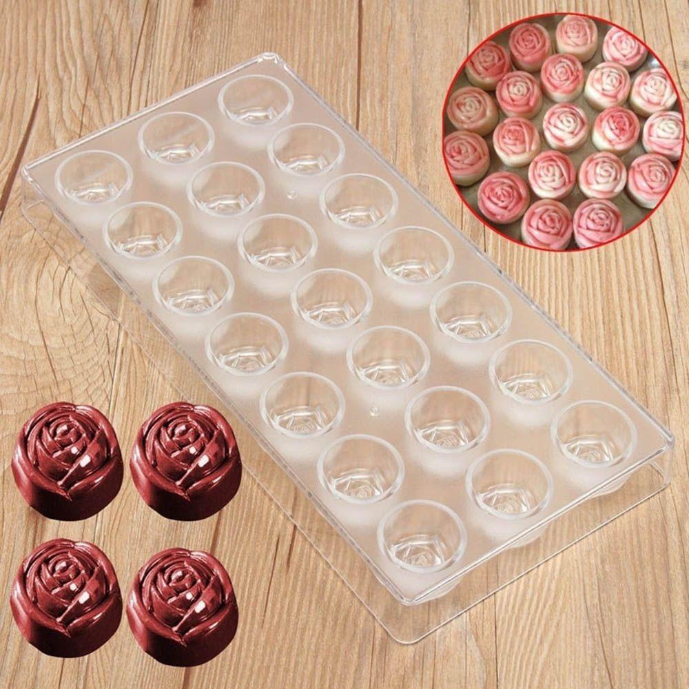 AUGUSTINA Khuôn Làm Bánh Pudding Bằng Polycarbonate PC DIY Hình Hoa 3D Lãng Mạn
