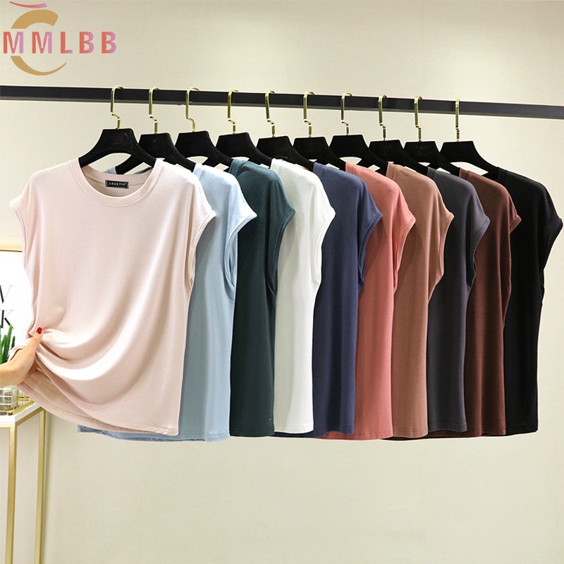 Áo Thun Ba Lỗ Cổ TròN MàU Trơn ThờI Trang MùA Hè 2023 Cho Nữ M-2XL