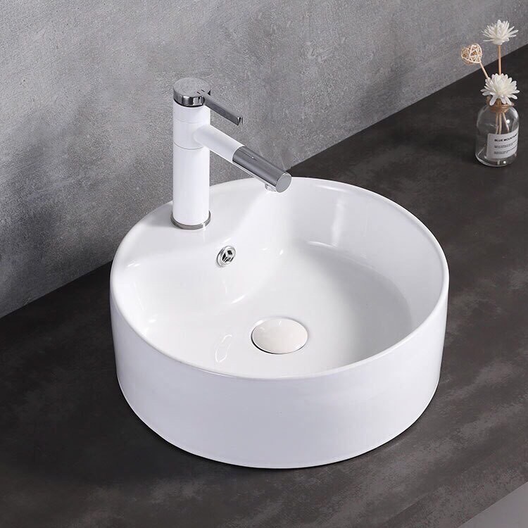 Vòi Lavabo, vòi chậu rửa mặt nóng lạnh điếu mỏ xi sơn tính điện Trắng Bạc chất liệu đồng cao cấp