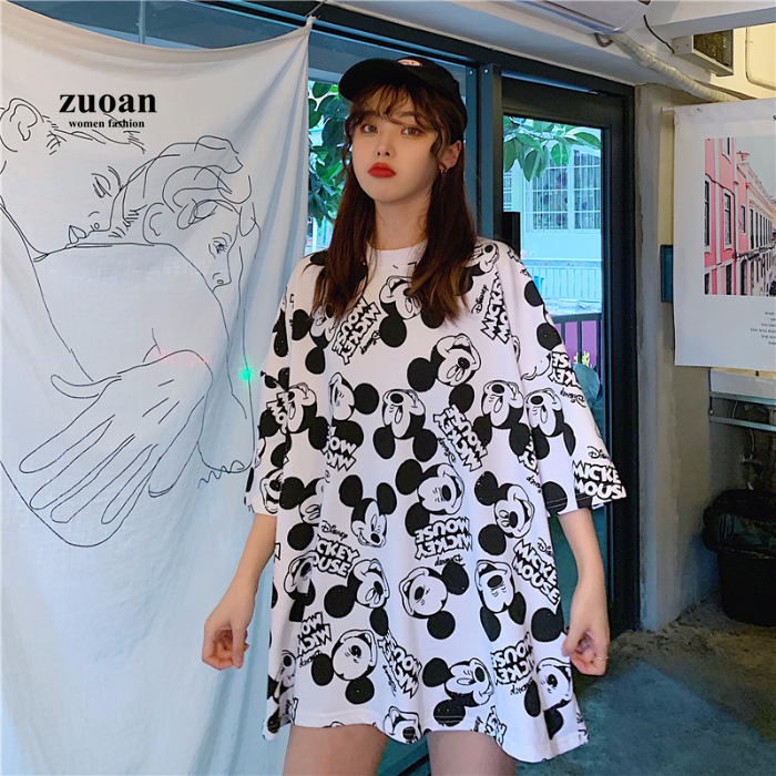 SUXI Áo Thun Nữ Ngắn Tay Kiểu Dáng Hàn Quốc