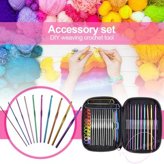 100pcs Aluminum Crochet Craft Sewing Needle Set