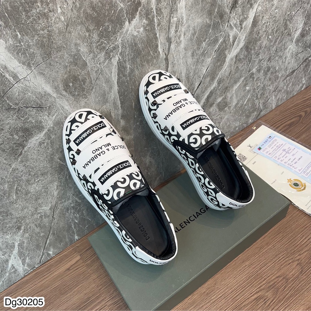 Giày Lười DIOR.. & DG Cao Cấp Dành  Cho Nam. Giày Slipon Nam  DI.OR - D&G Họa Tiết Sang Trọng Trẻ Tung -MINH TÂY STORE