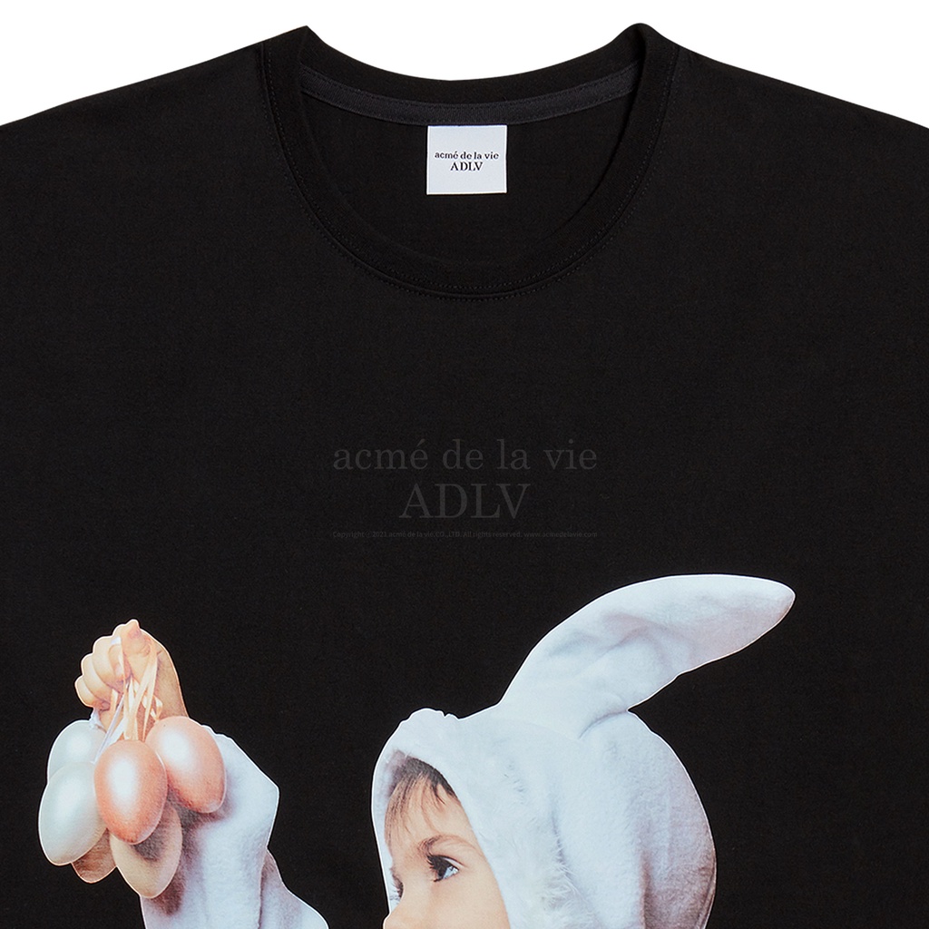 Áo thun ADLV Baby Face Rabbit Short Sleeve T-Shirt Black - Full Tem tag