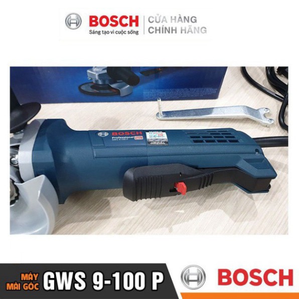 [HÀNG CHÍNH HÃNG] Máy Mài Góc Bosch GWS 9-100 P (100MM-800W), Công Tắc An Toàn , Giá Cạnh Tranh, Chất Lượng Hàng Đầu