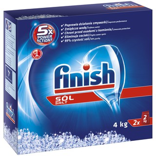 Combo Muối rửa bát Finish 4kg  cao cấp chuyên dụng cho máy rửa chén + Tặng viên Finish