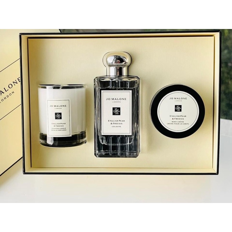 Set nước hoa Jo malone English Pear and Freesia 100ml + kem dưỡng 50ml + nến thơm 60g
