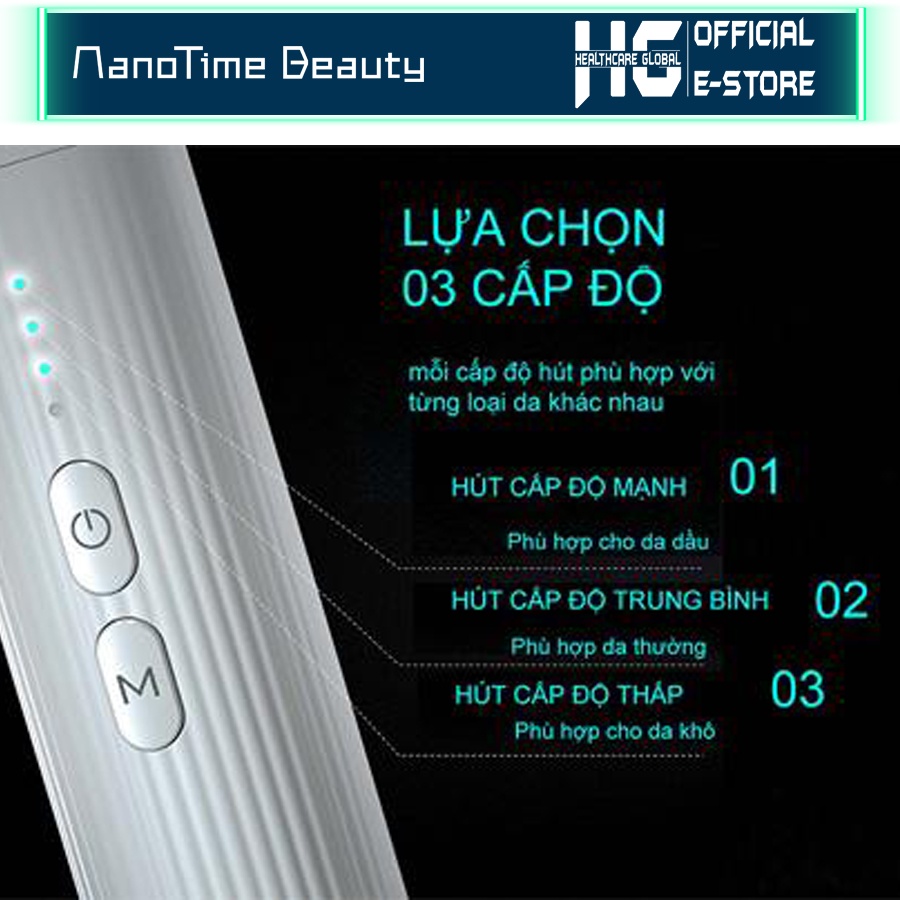 Máy hút mụn soi da 4 in 1 cao cấp, mở mụn ,soi da , hút mụn , tiệt trùng, kết nối APP NanoTime F31 | Bảo hành 24 tháng