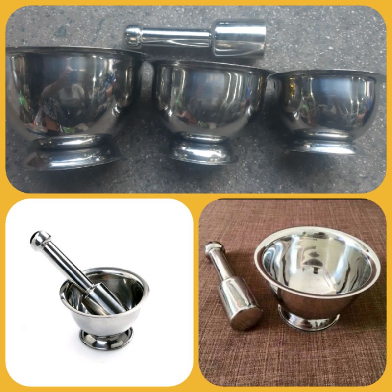 #Hot Sale# Bộ chày cối giã cua, gia vị, lạc vừng chất liệu inox 304 nhiều kích thước - inox đẹp sáng bóng, không han gỉ