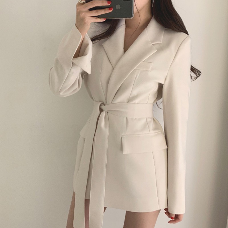 Áo vest/blazer dáng dài buộc dây eo phong cách niche Anh 🌴 Hàng order🌴