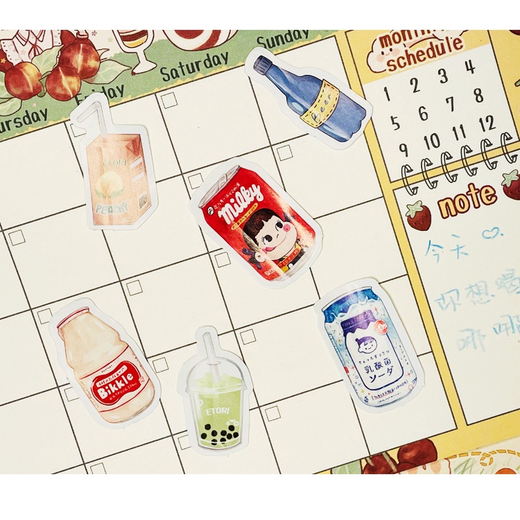 Set 46 Sticker Dán Trang Trí Nhật Ký / Sổ Tay / Sổ Tay / Sổ Tay