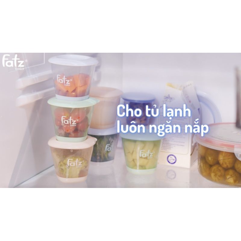 (Made in Thailand) Bộ 3 Cốc trữ thức ăn dặm xếp chồng 150ml Fatz Fatzbaby FB0060N