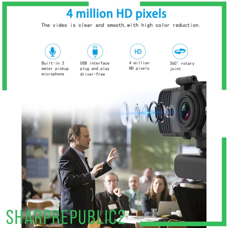 Webcam Sharprepublic2 Usb 2k 1080p Kèm Mic Cho Pc Laptop | BigBuy360 - bigbuy360.vn