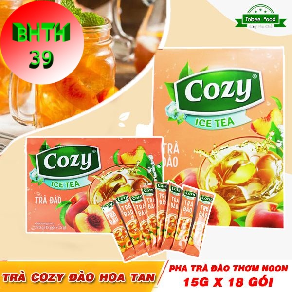 Trà hoà tan Cozy Icetea trà Đào 18 gói x 15g