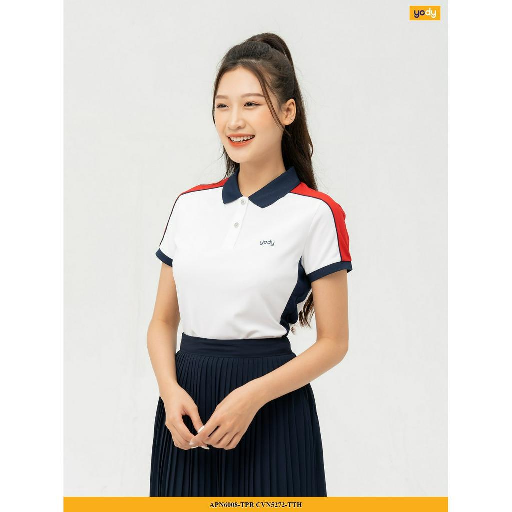 Áo polo nữ YODY chất liệu cafe tổ ong chống nắng nhanh khô thấm hút tốt - APN6008