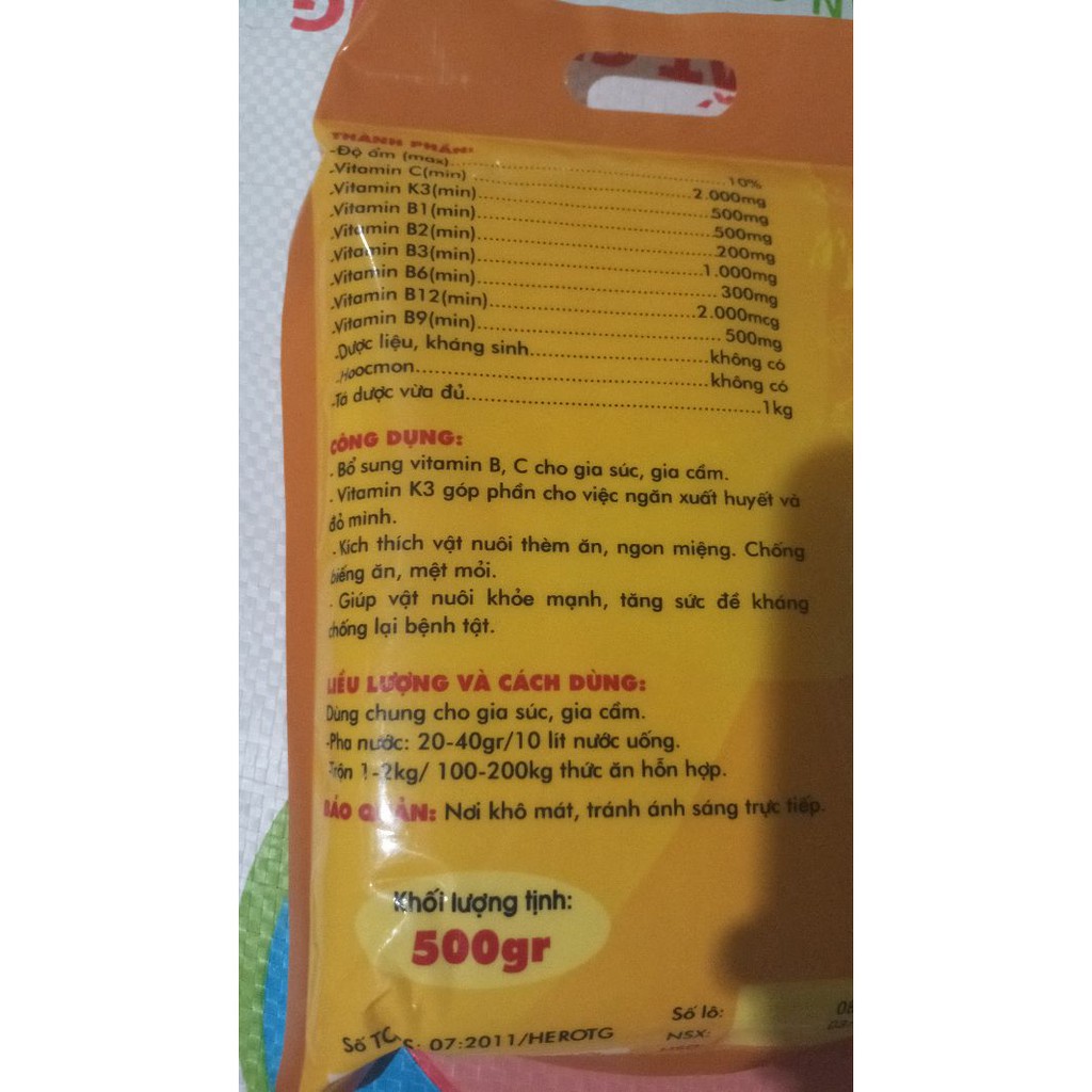 Vitamin cho gia suc gia cam Bcomlex C 500g ADP