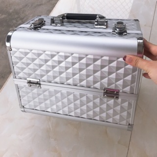 Cốp họa tiết trám 2 khuy đựng đồ phun xăm-mi nail(32*21*26cm).