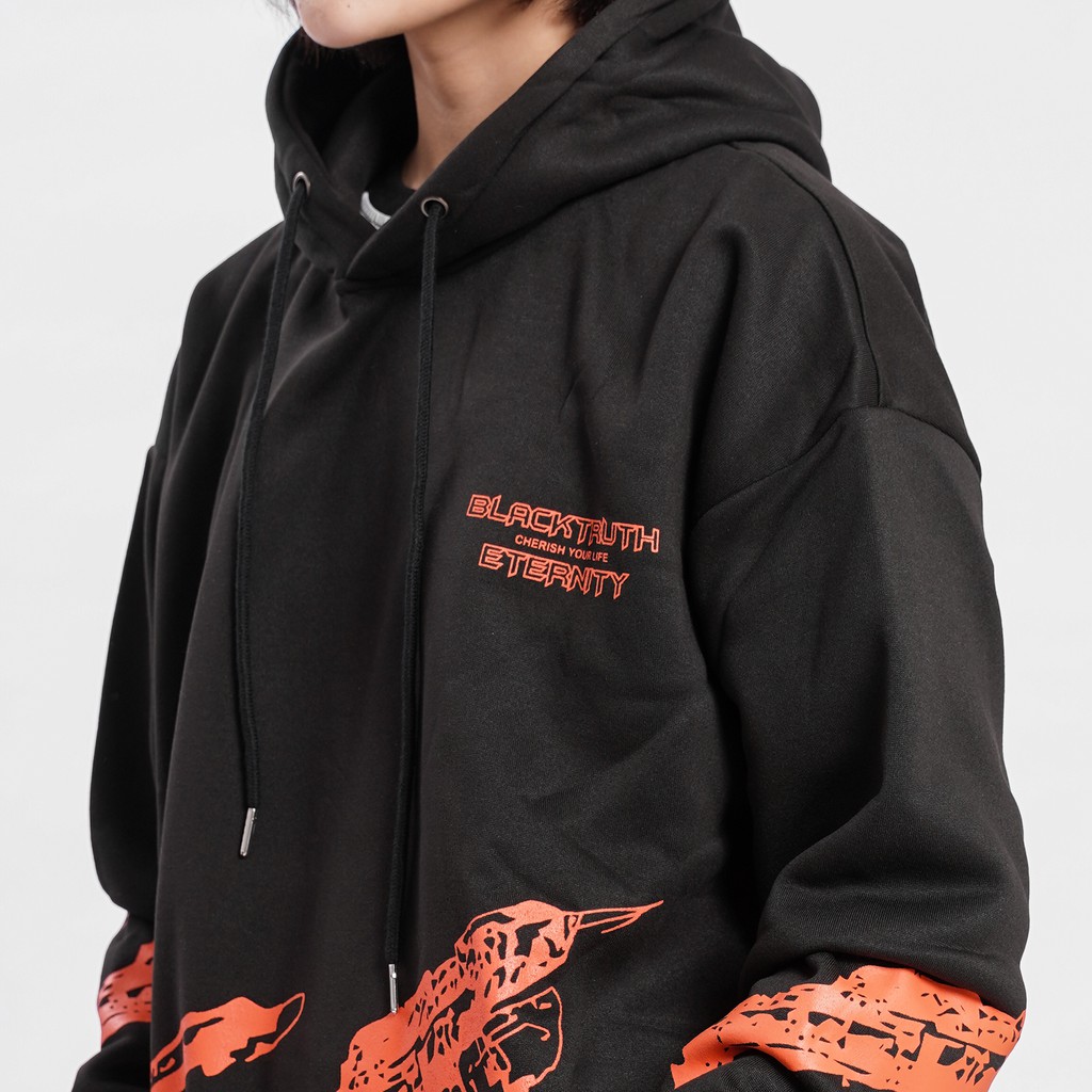 Áo khoác mũ Hoodie Unisex N7 BLACK TRUTH V2 nỉ bông cặp đôi nam nữ Oversize Ulzzang Hàn Quốc thu đông form rộng