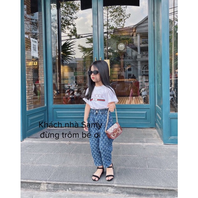 Áo thun, áo phông tay lỡ bé trai bé gái nam nữ unisex GC new S11 100% cotton thoáng mát đen/trắng - Samyy_vn