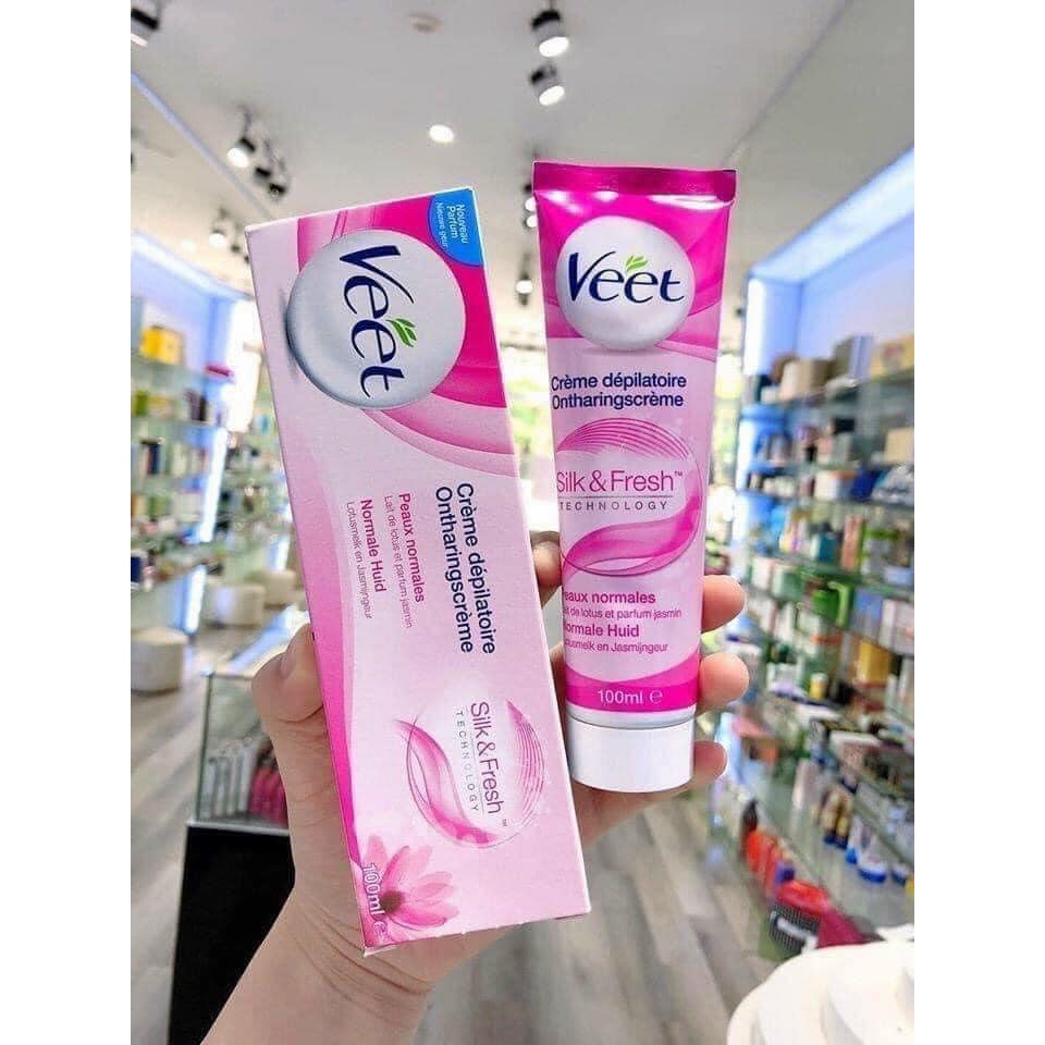 Kem Tẩy Lông Veet Hair Removal Cream Silk &amp; Fresh 100ml (Sensitive/ Normal/ Dry Skin)