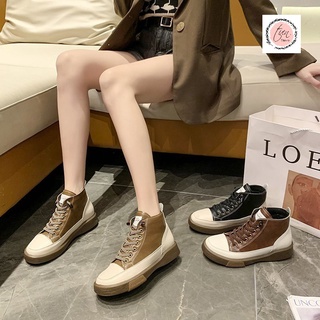Giày da cổ cao nữ ,giày da thể thao năng động cá tính