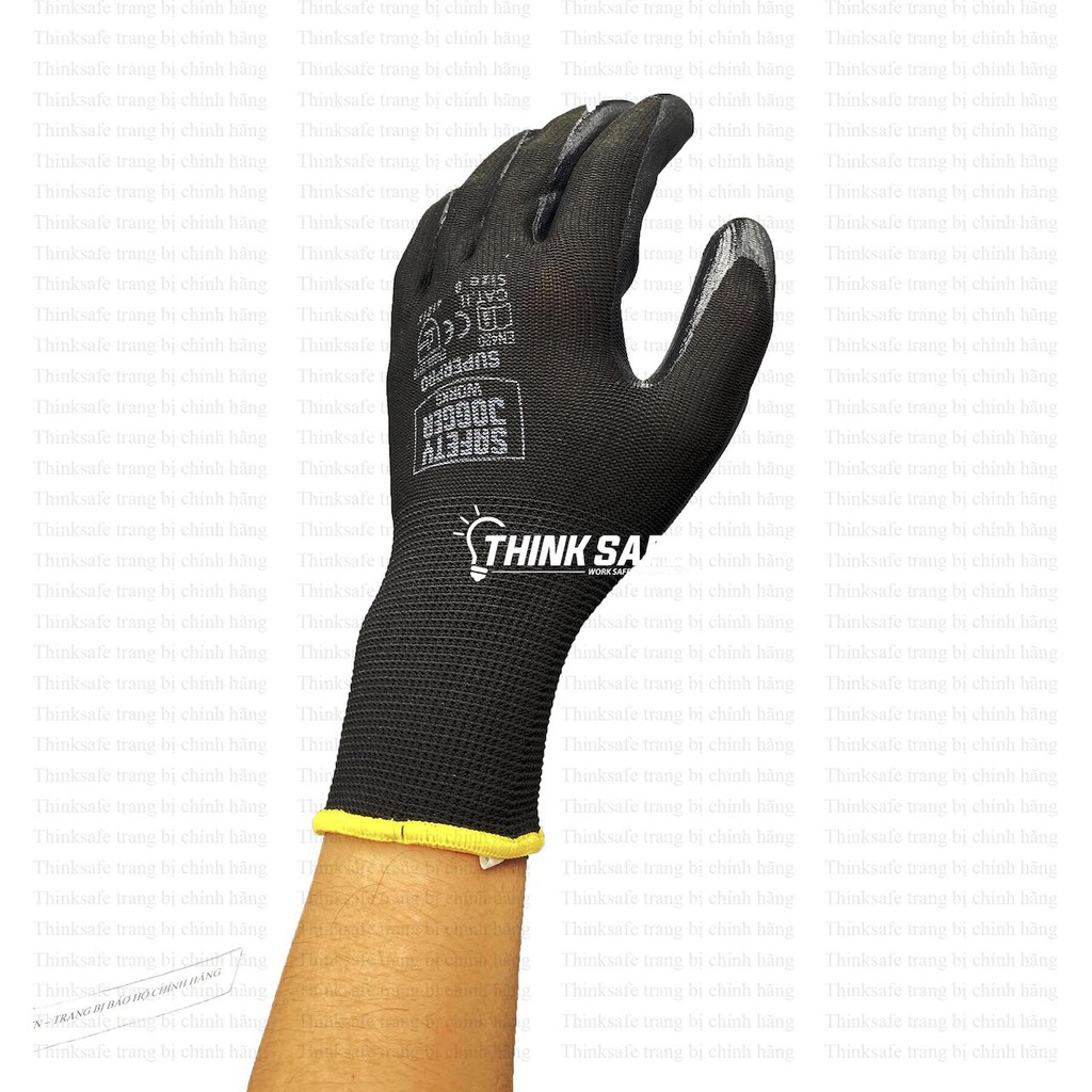 Găng tay chống dầu Jogger Superpro găng phủ PU bắm chắc, chống dầu, chống trơn trượt (đen)