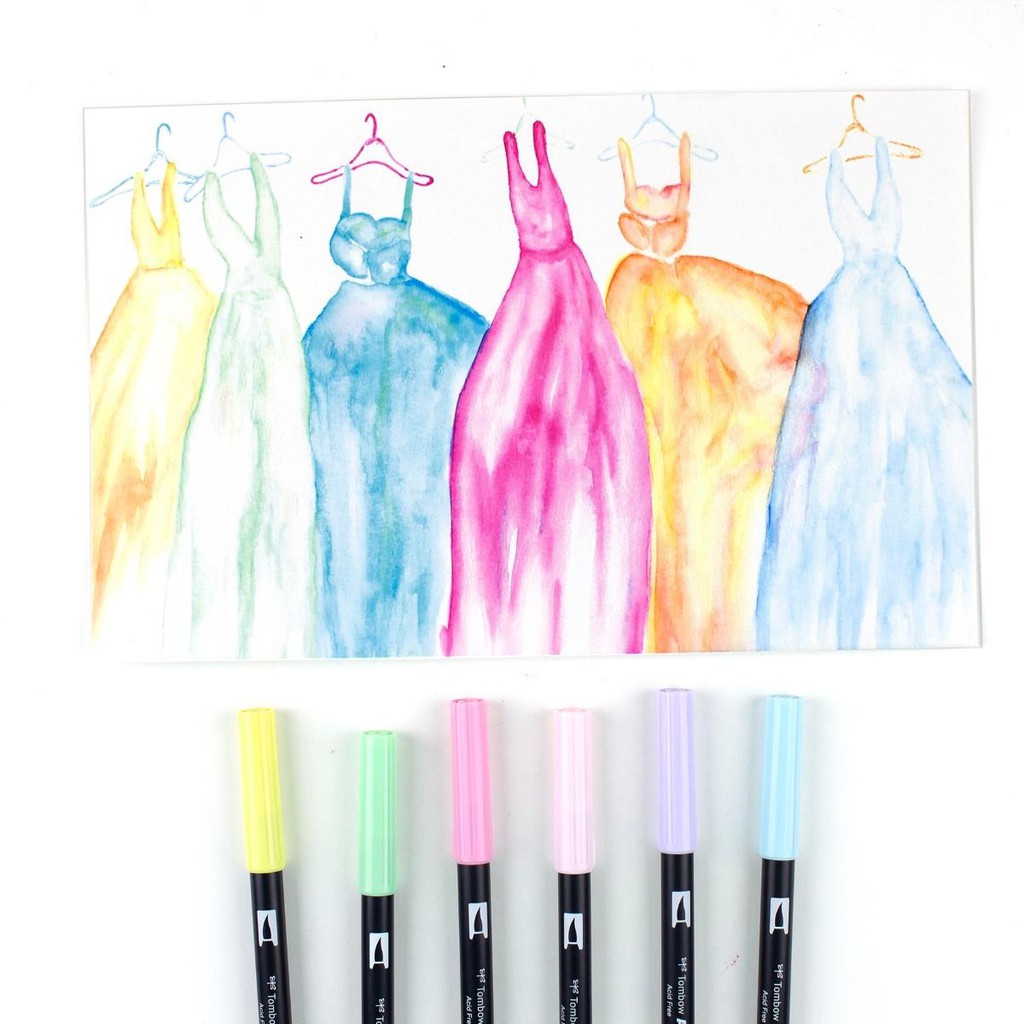 Bút Tombow Dual Brush Pen Set Pastel 6