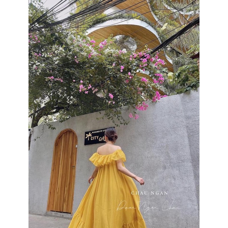 ĐẦM MAXI OVERSIZE BẸT VAI BÈO