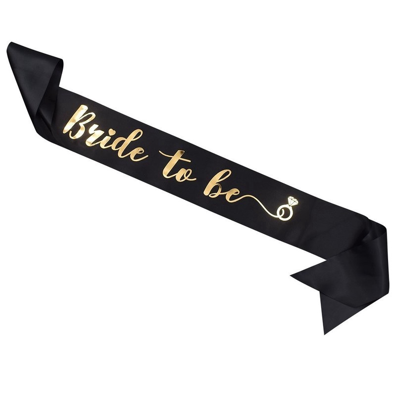 Thắt Lưng Satin In Chữ Bride to Be Sash Với Nhẫn Kim Cương Cho Tiệc Cưới